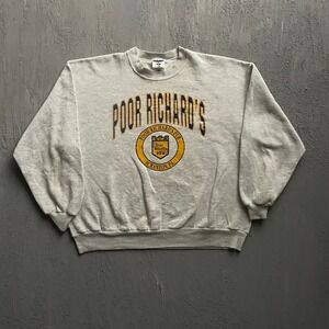 Vintage Poor Richard's Pub Sweatshirt Men XXL Grey 90s Jerzees